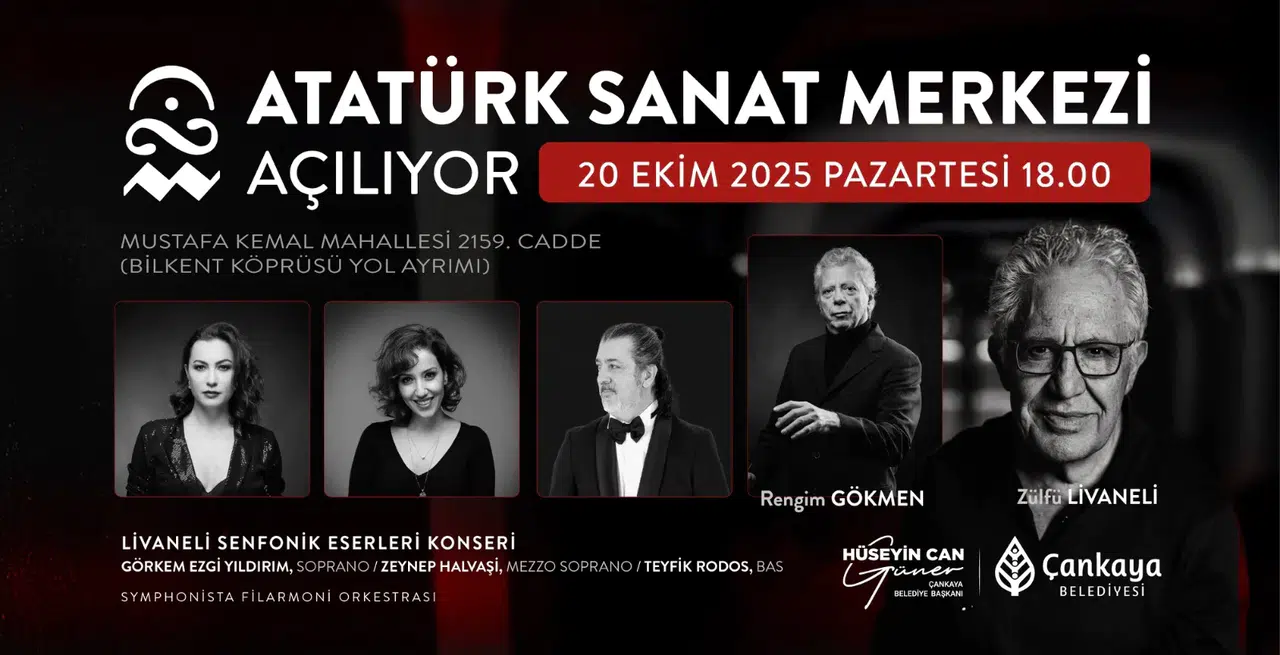 Çankaya'da Atatürk Sanat Merkezi, Zülfü Livaneli konseriyle açılıyor!