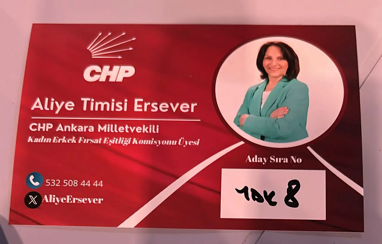 CHP Ankara Milletvekili Aliye Timisi Ersever'in YDK Aday Numarası 8 Oldu