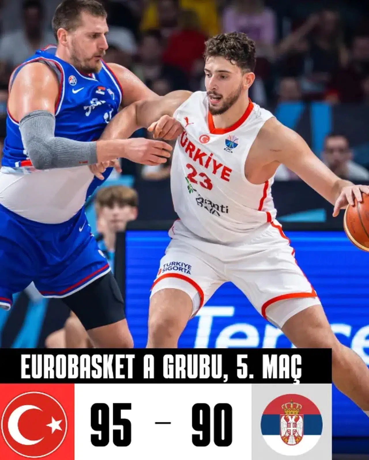 12 Dev Adam, EuroBasket 2025'te Sırbistan'ı 95-90 yenerek liderliğe yükseldi
