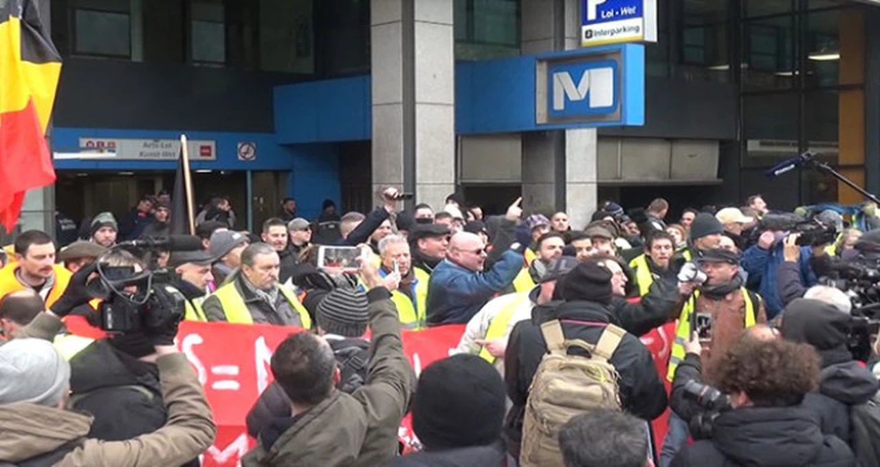 Sarı yelekliler Brüksel'de gösteri düzenliyor