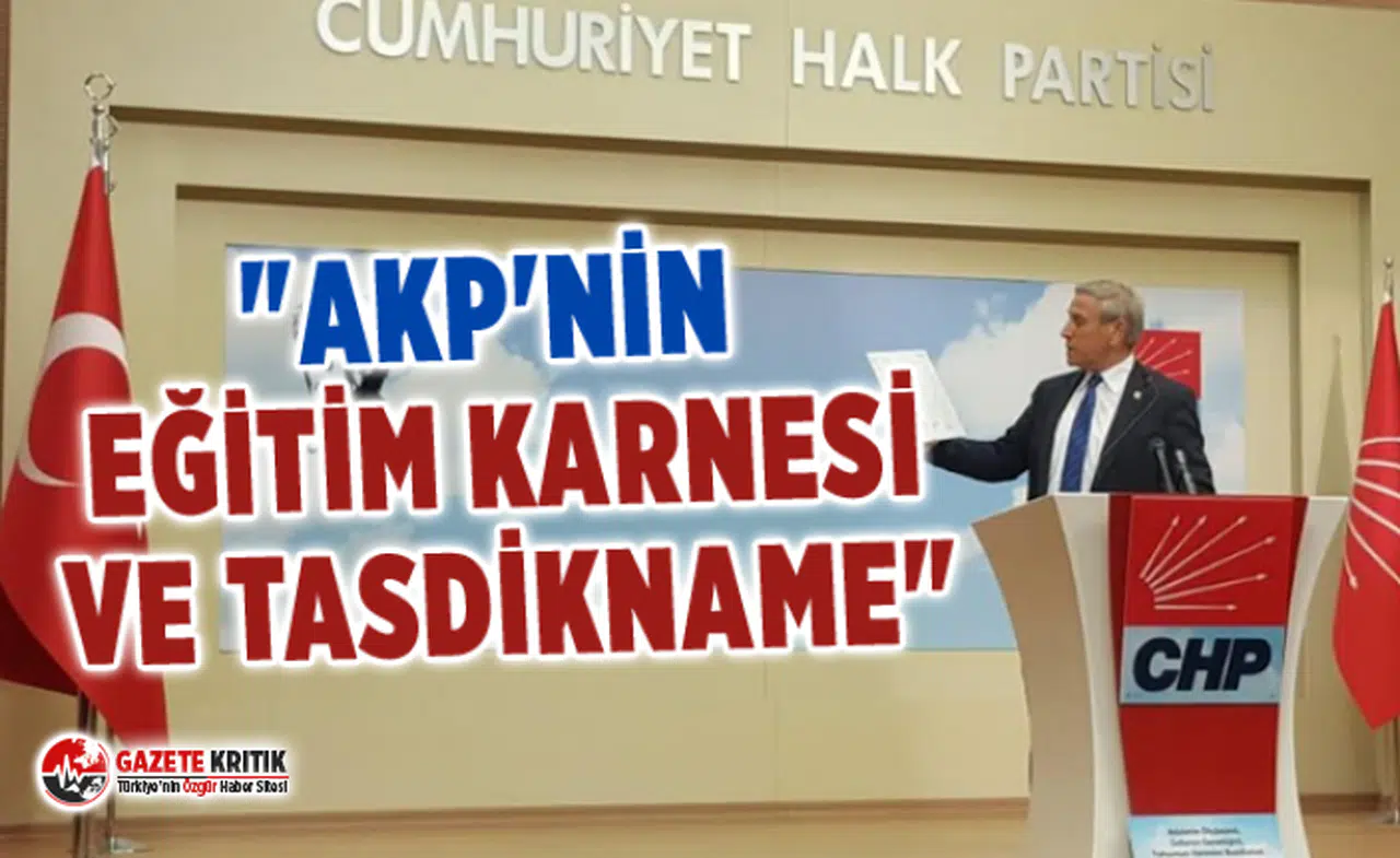 "AKP'NİN EĞİTİM KARNESİ VE TASDİKNAME"