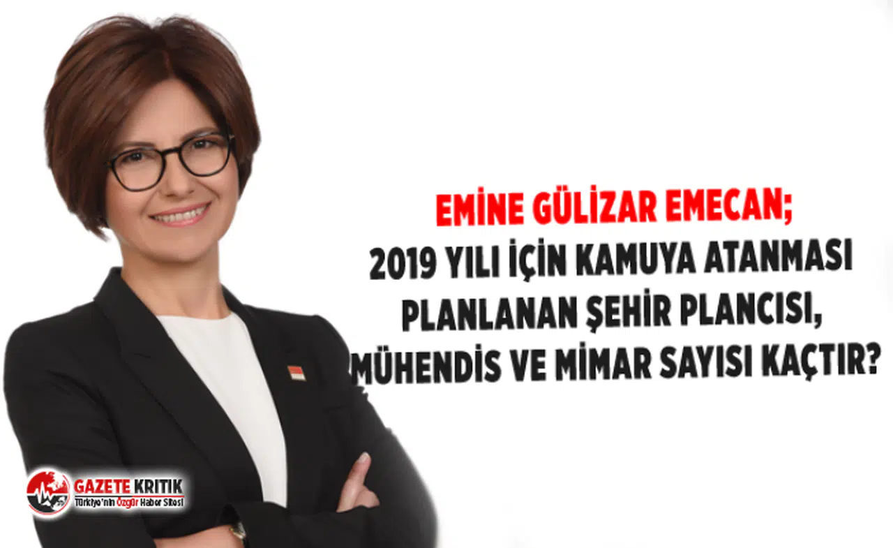CHP'li Emine Gülizar EMECAN; 2019 yılı için kamuya atanması planlanan şehir plancısı, mühendis ve mimar sayısı kaçtır?