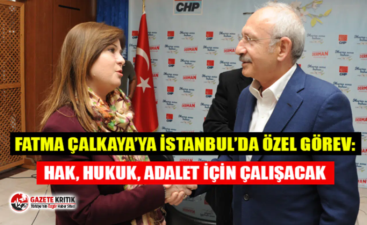 Fatma Çalkaya’ya İstanbul’da özel görev: Hak, Hukuk, Adalet için çalışacak