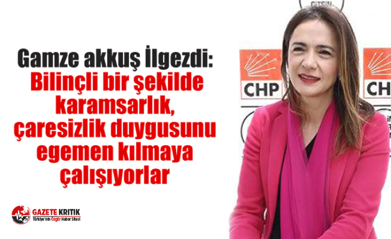Gamze akkuş İlgezdi: Bilinçli bir şekilde karamsarlık, çaresizlik duygusunu egemen kılmaya çalışıyorlar
