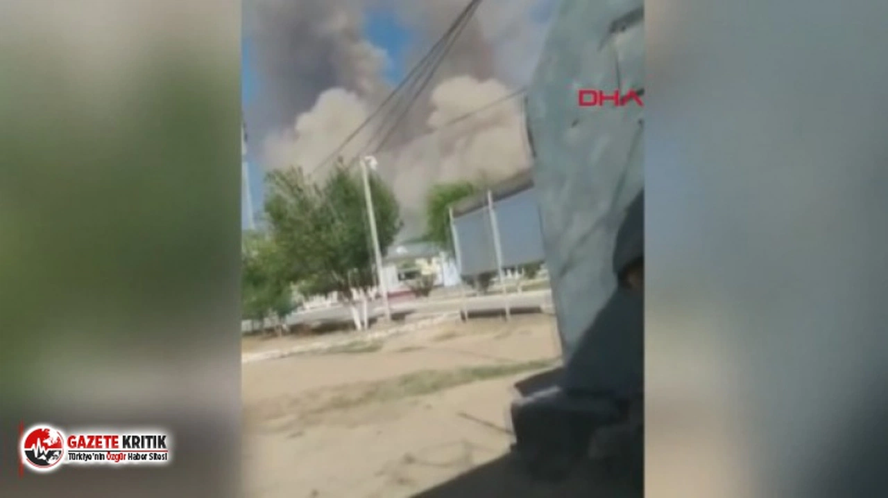 Kazakistan'daki silah deposundaki patlamalar asker kamerasında