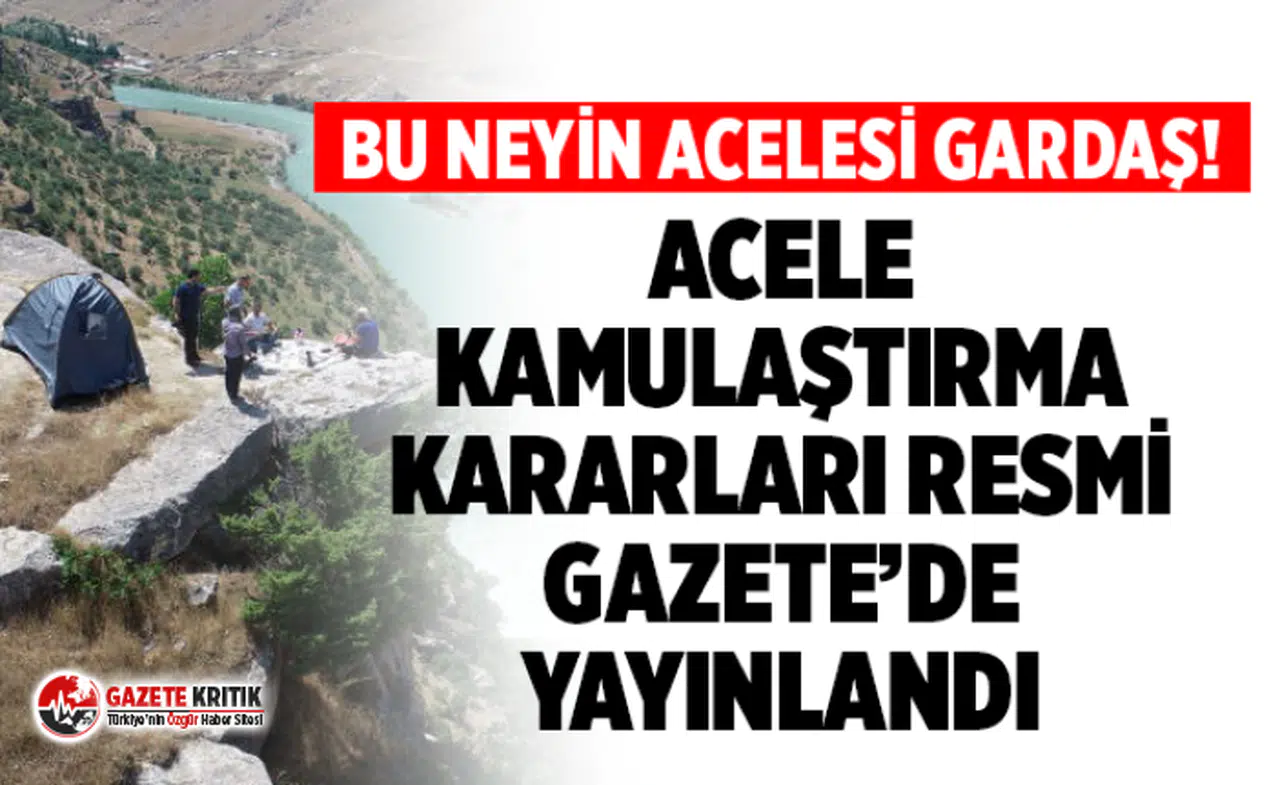Acele kamulaştırma kararları Resmi Gazete'de yayımlandı