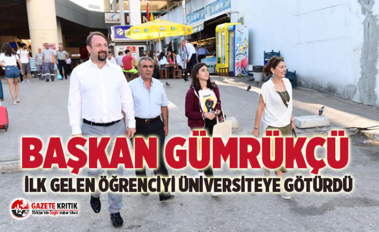 Başkan Gümrükçü Otogarda Üniversite Öğrencilerini Karşıladı ilk gelen öğrenciyi üniversiteye götürdü