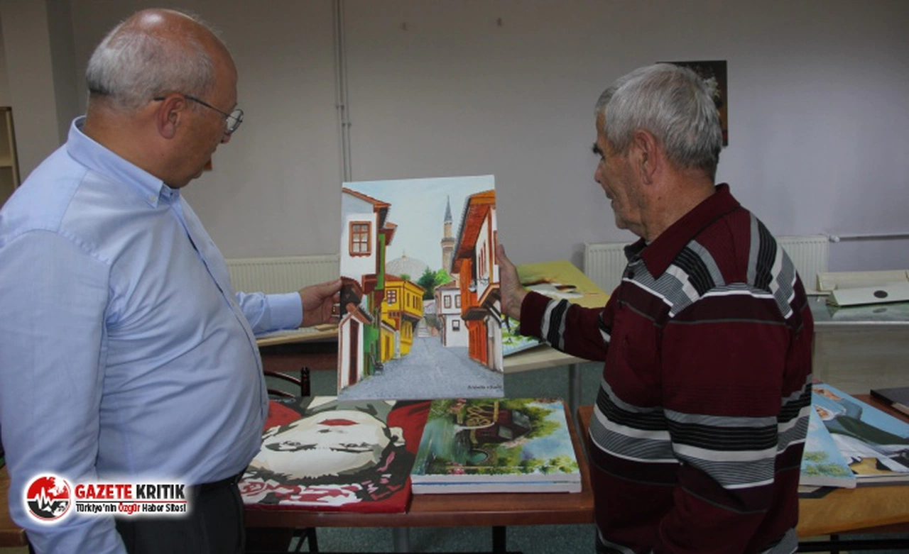 Halis Toprak Huzurevi sakini Selahattin Amca’dan hayran bırakan resimler