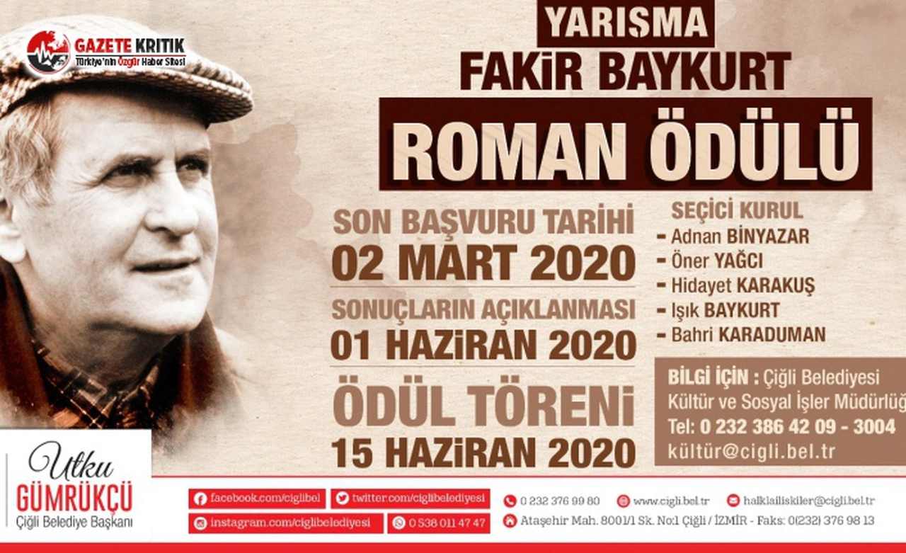 Çiğli Belediyesi’nden Ödüllü Roman Yarışması