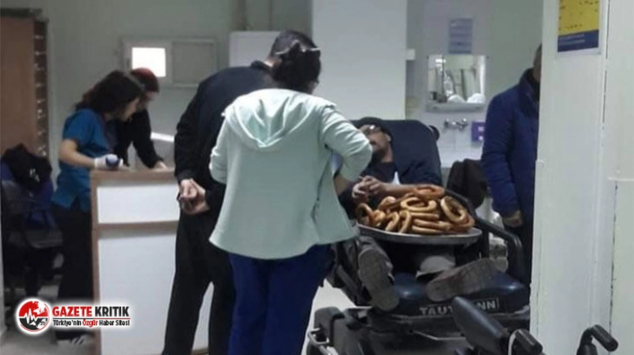 Alın teri, ekmek parası... Bursa'da kalp krizi geçiren adam acilde bile simit tezgahını elinden bırakmadı!