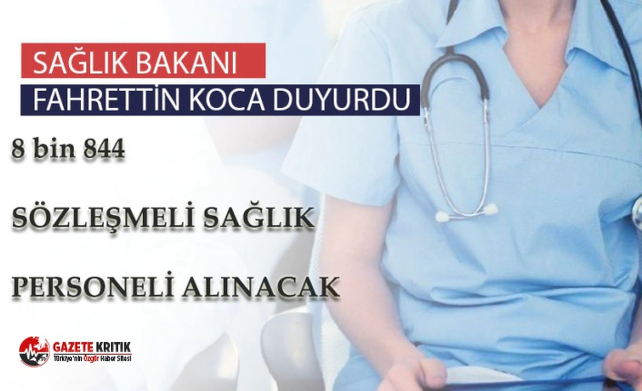 Kamuda 8 bin 844 sözleşmeli sağlık personeli işe alınacak
