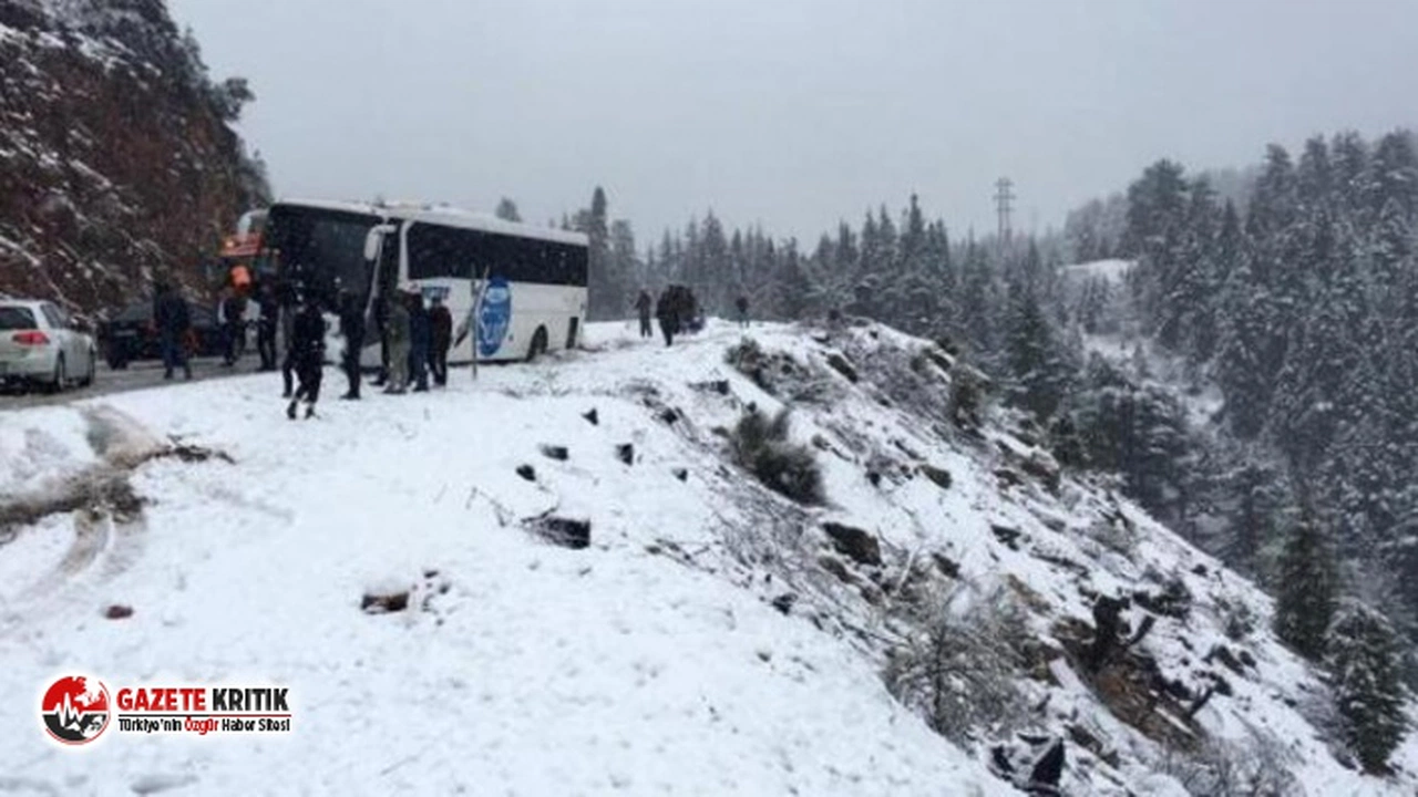 Metro Turizm'e ait otobüs uçuruma metreler kala durdu!