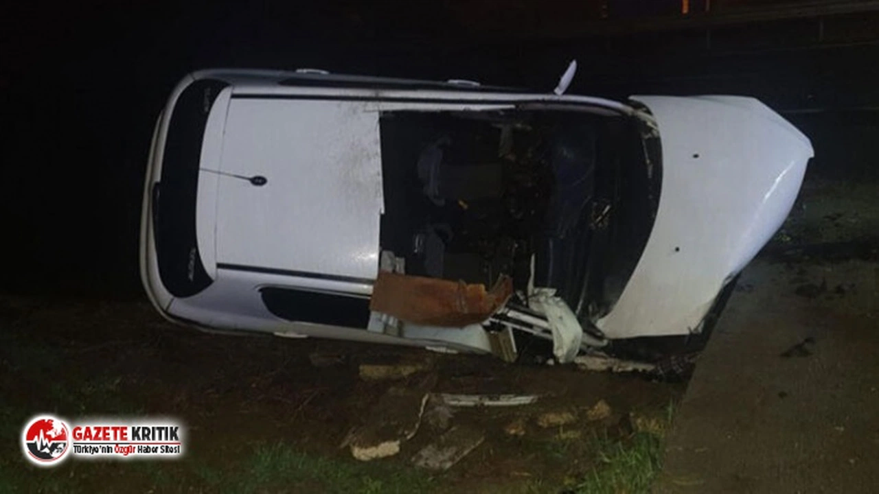 Tekirdağ'da su kanalına devrilen otomobildeki 2 kişi öldü