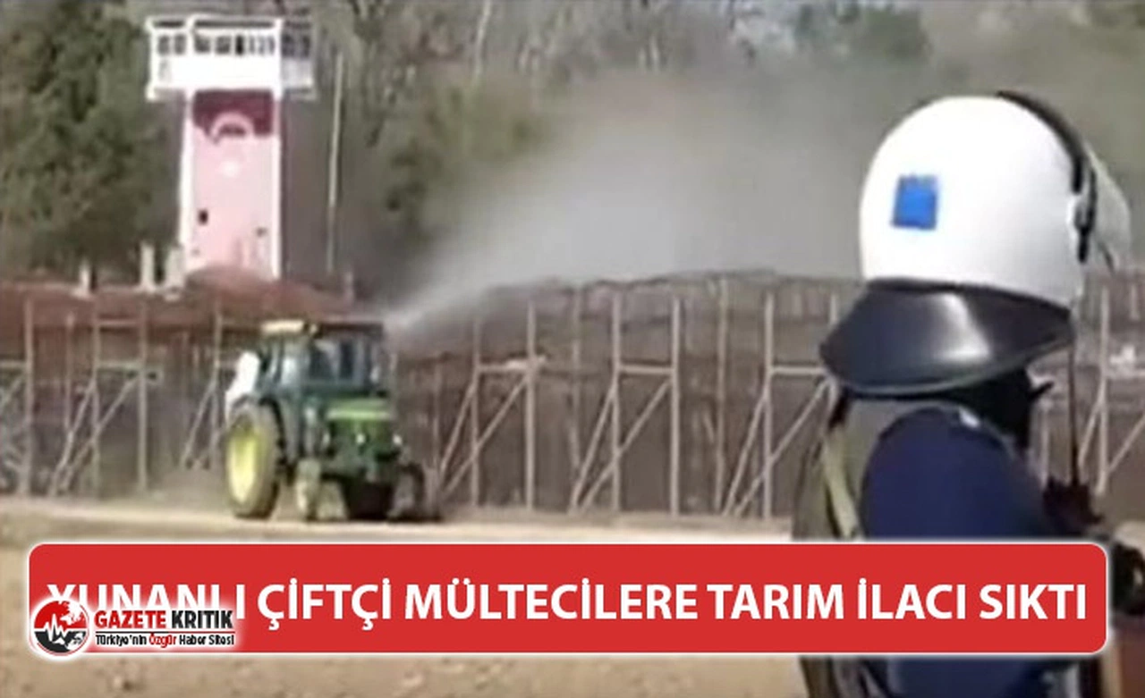 Yunan çiftçi mültecilerin üzerine tarım ilacı sıktı