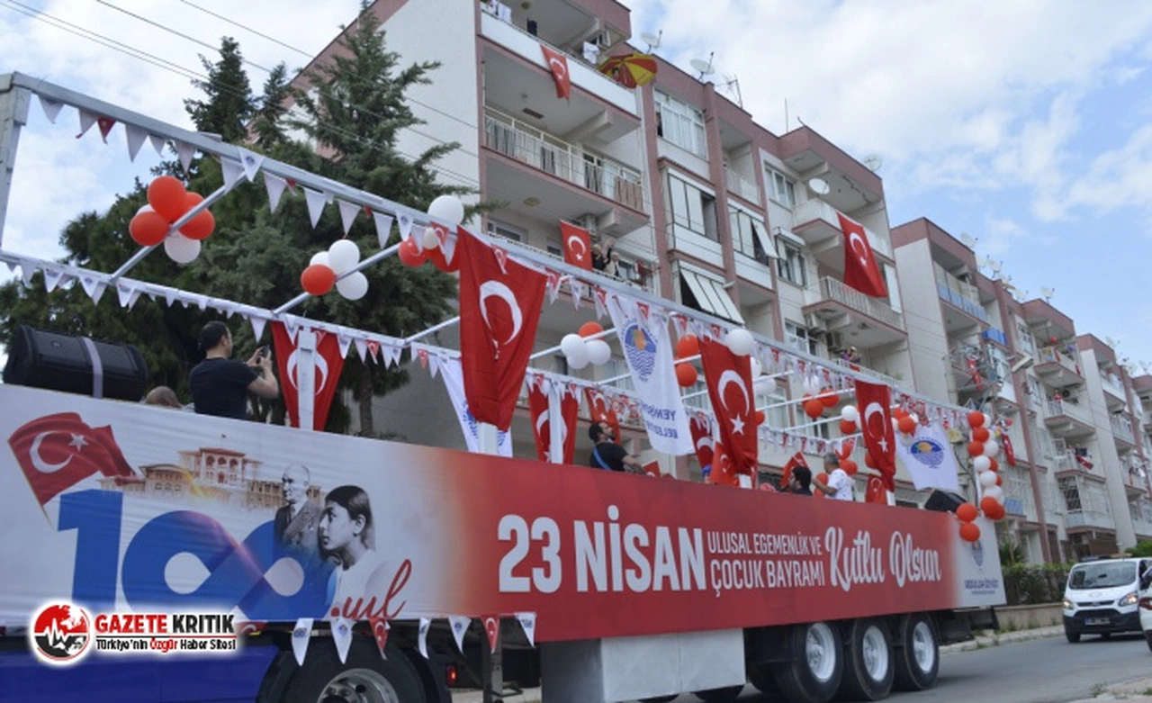 Yenişehir'de, Korona virüs 23 Nisan coşkusuna engel olamadı