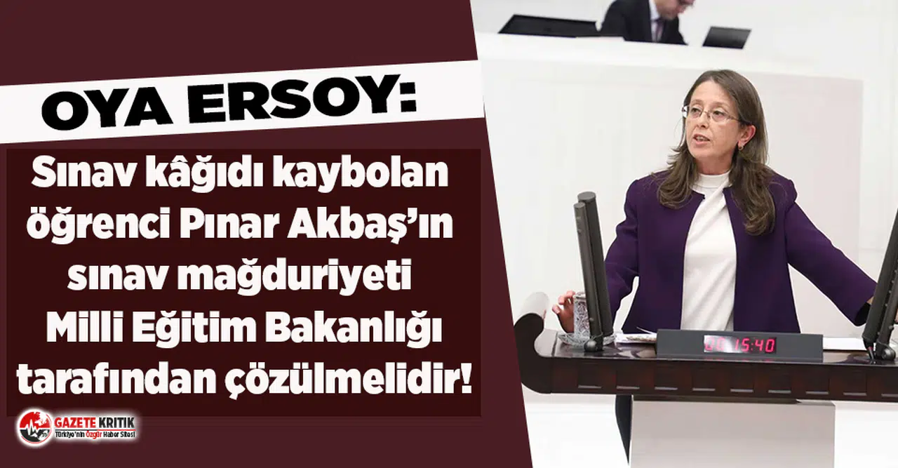 HDP'li Ersoy: Milli Eğitim Bakanlığı’ndan “sınav iptal edilmiştir” açıklaması yerine “telafi ” açıklaması gelmelidir!
