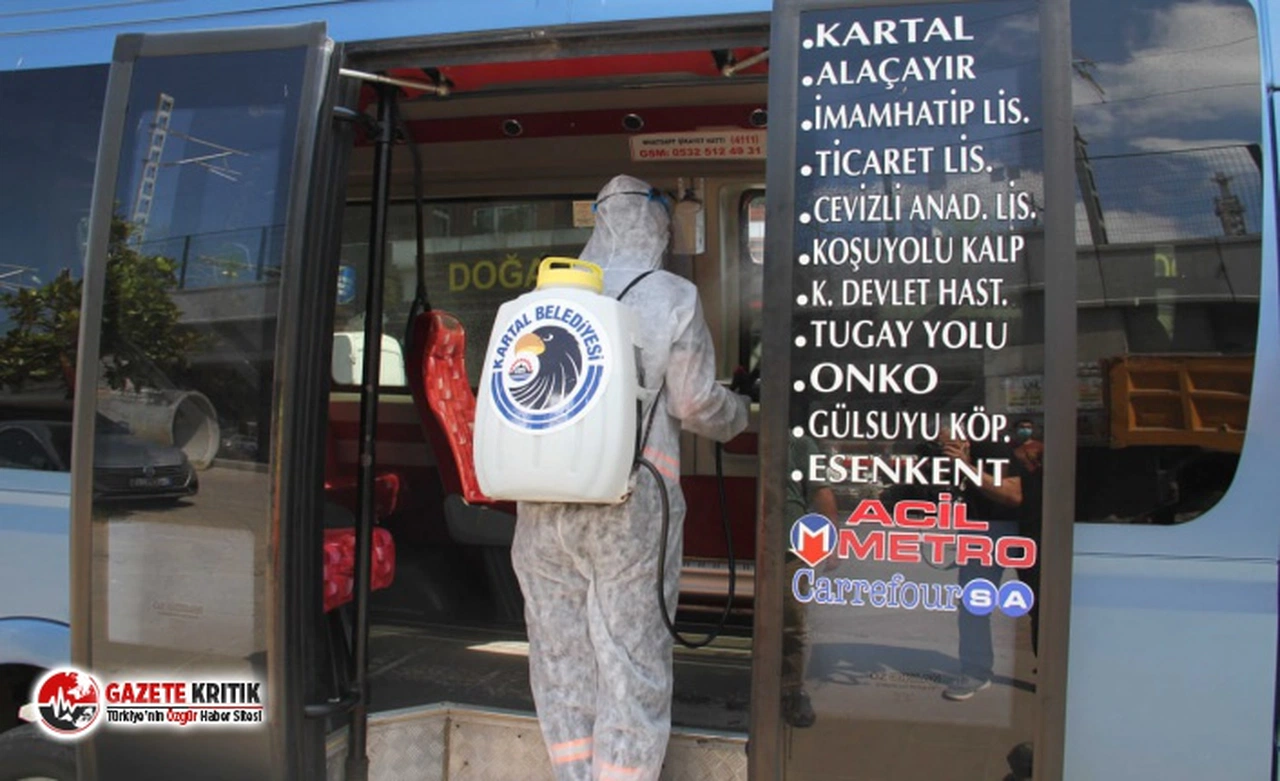 Kartal Belediyesi’nden Minibüslere Dezenfekte Hizmeti