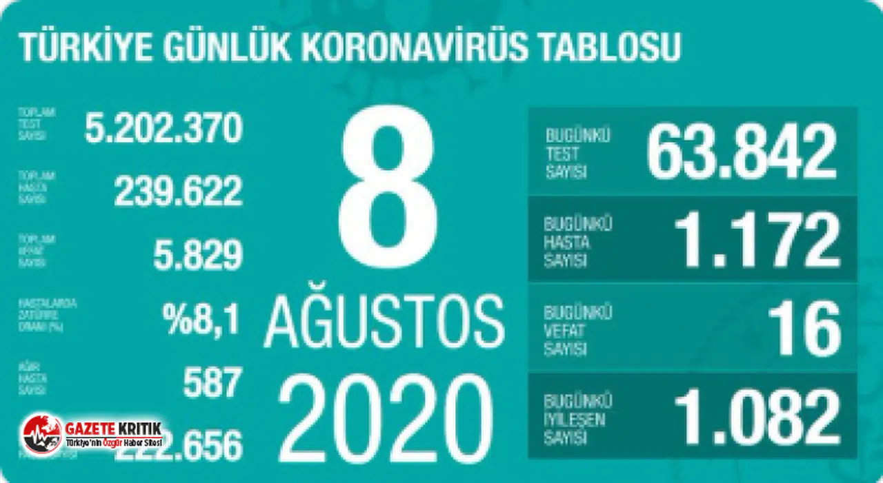 Türkiye'de koronavirüsten hayatını kaybedenlerin sayısı 5 bin 829'a yükseldi