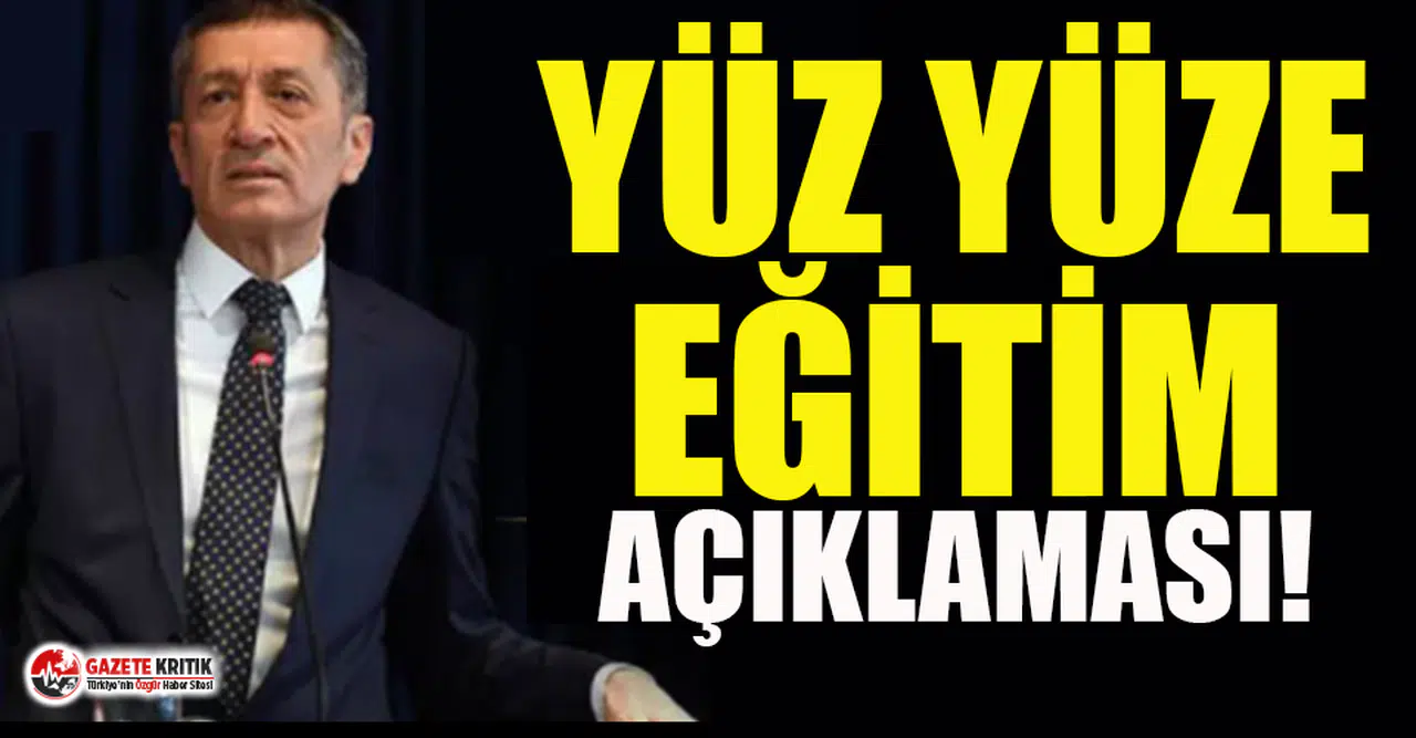Bakan Selçuk’tan yüz yüze eğitim açıklaması