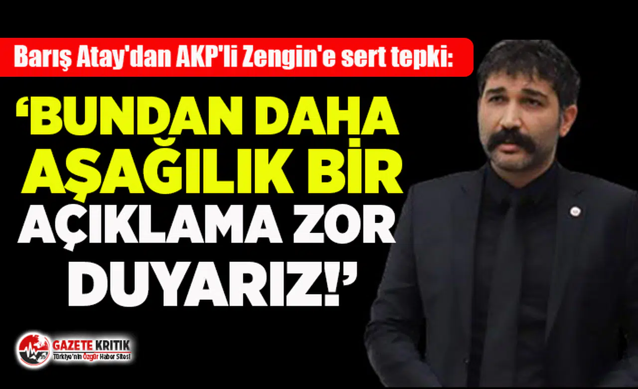 Barış Atay'dan "Çıplak aranan onurlu, ahlaklı kadın açıklamak için bir sene beklemez" diyen AKP'li Özlem Zengin'e sert tepki