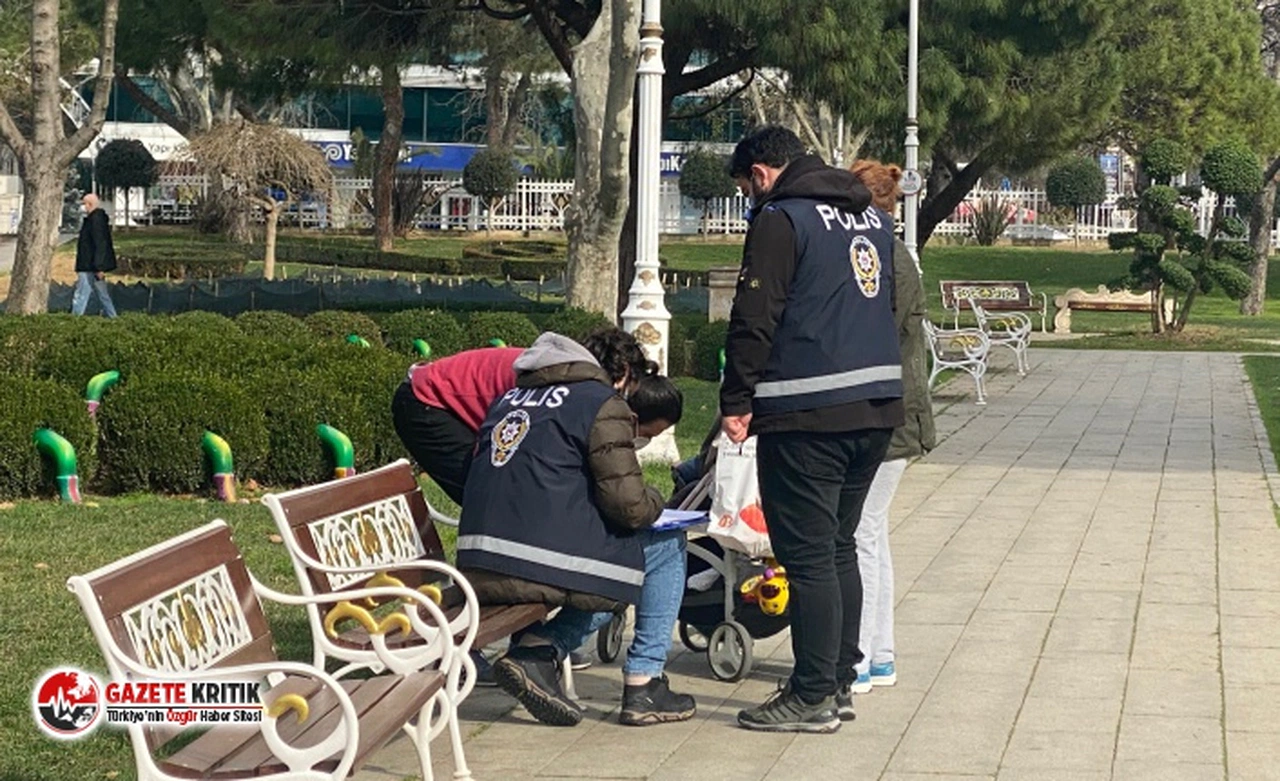 Kadıköy'de kısıtlamada parka gelenlere ceza yazıldı