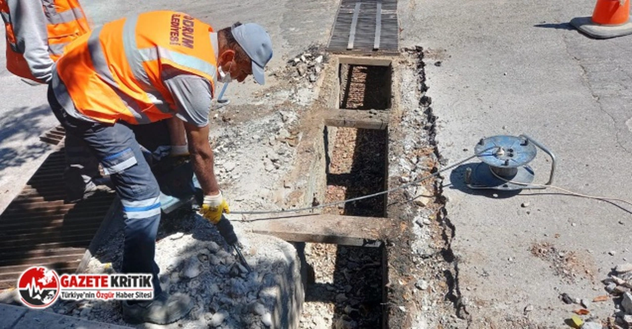 Bodrum'da yağmur suyu hattı çalışmaları sokak sokak devam ediyor