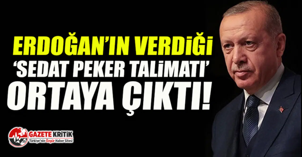 Erdoğan'ın verdiği 'Sedat Peker Talimatı' ortaya çıktı