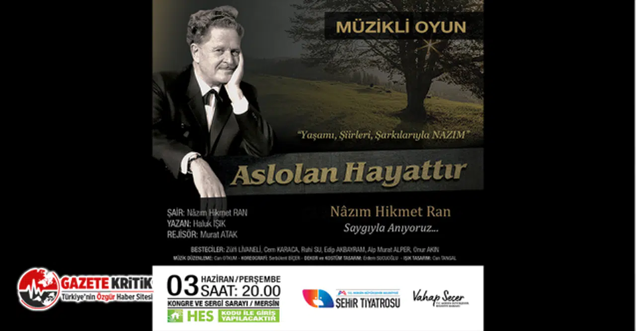 Mersin Büyükşehir, Usta Şair Nazım Hikmet’i Tiyatro İle Anacak