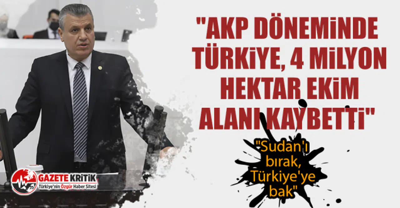 CHP'li Ayhan Barut'tan Sudan'da 1 milyon dönüm tarım arazisi kiralanmasına tepki