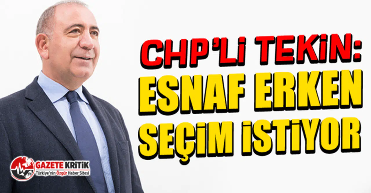 CHP’li Tekin: Esnaf erken seçim istiyor