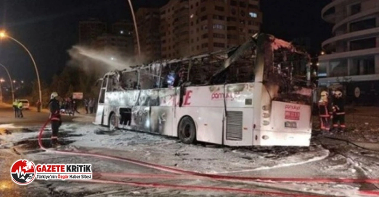 Ankara'da yolcu otobüsü yandı: 1 ölü, 20 yaralı