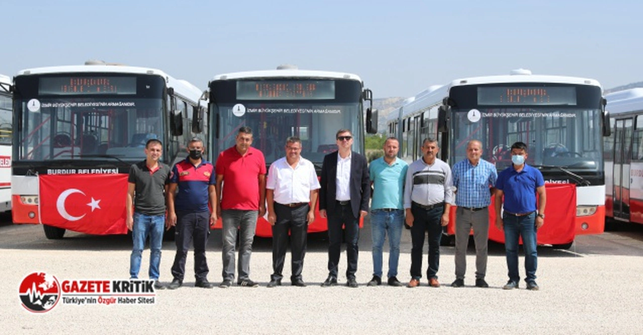 İzmir Büyükşehir Belediyesinin hibe ettiği 8 otobüs Burdur’a geldi!