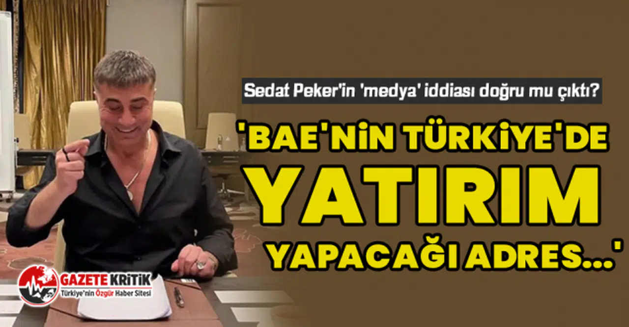 Sedat Peker'in 'medya' iddiası doğru mu çıktı? 'BAE'nin Türkiye'de yatırım yapacağı adres...'