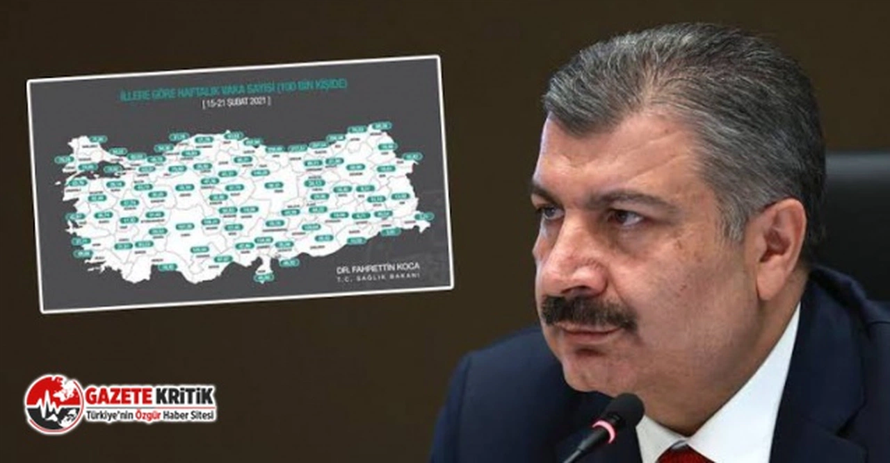 İllere göre haftalık vaka sayısı açıklandı