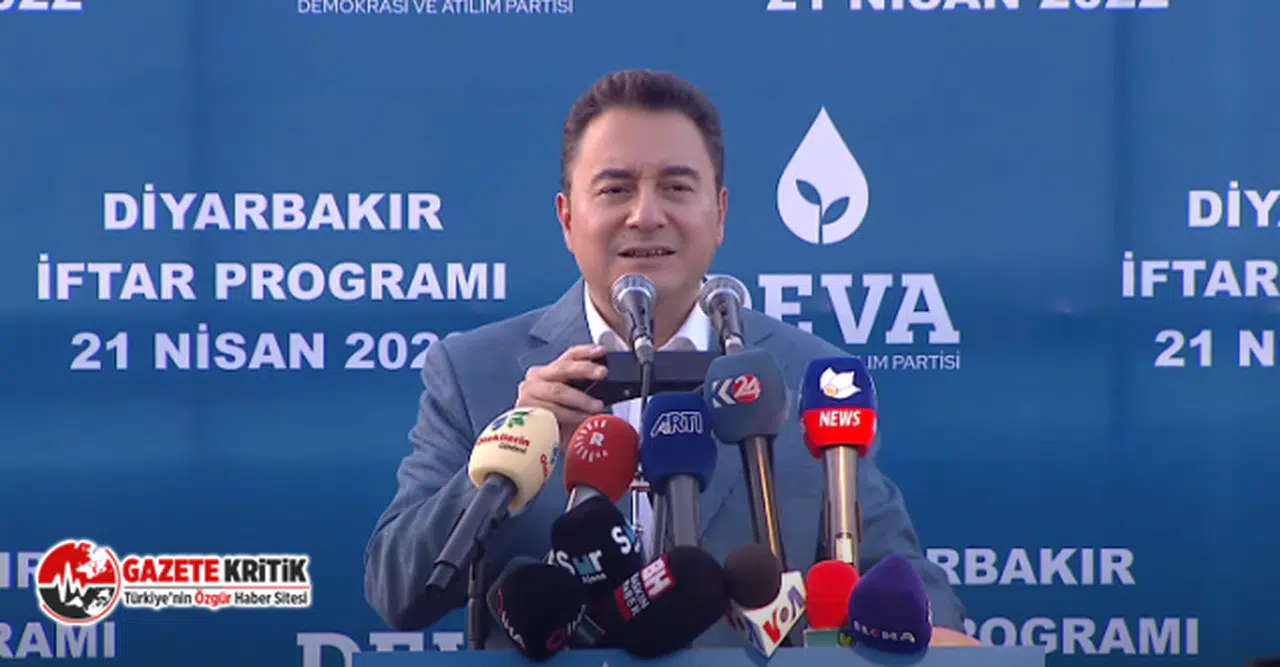 Ali Babacan Diyarbakır’dan seslendi: ‘Hayalimizdeki Türkiye, hepimizin Türkiye’sidir’