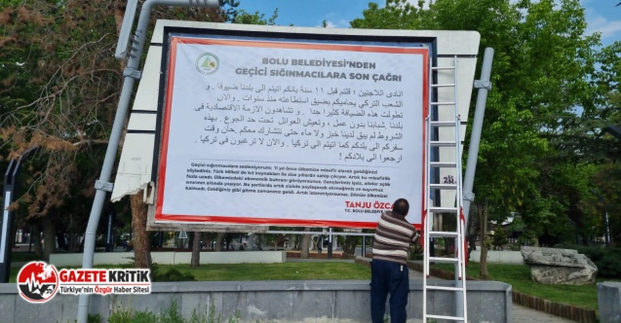 Bolu Belediyesi'nden sığınmacılara Arapça son çağrı: Evinize dönün