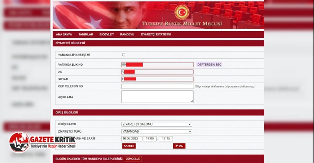TBMM RANDEVU SİSTEMİNDE DİKKAT ÇEKEN ‘SIĞINMACI’ AYRINTISI