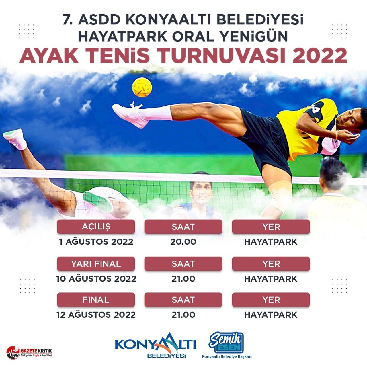 Konyaaltı Belediyesi'nden ayak tenisi turnuvası