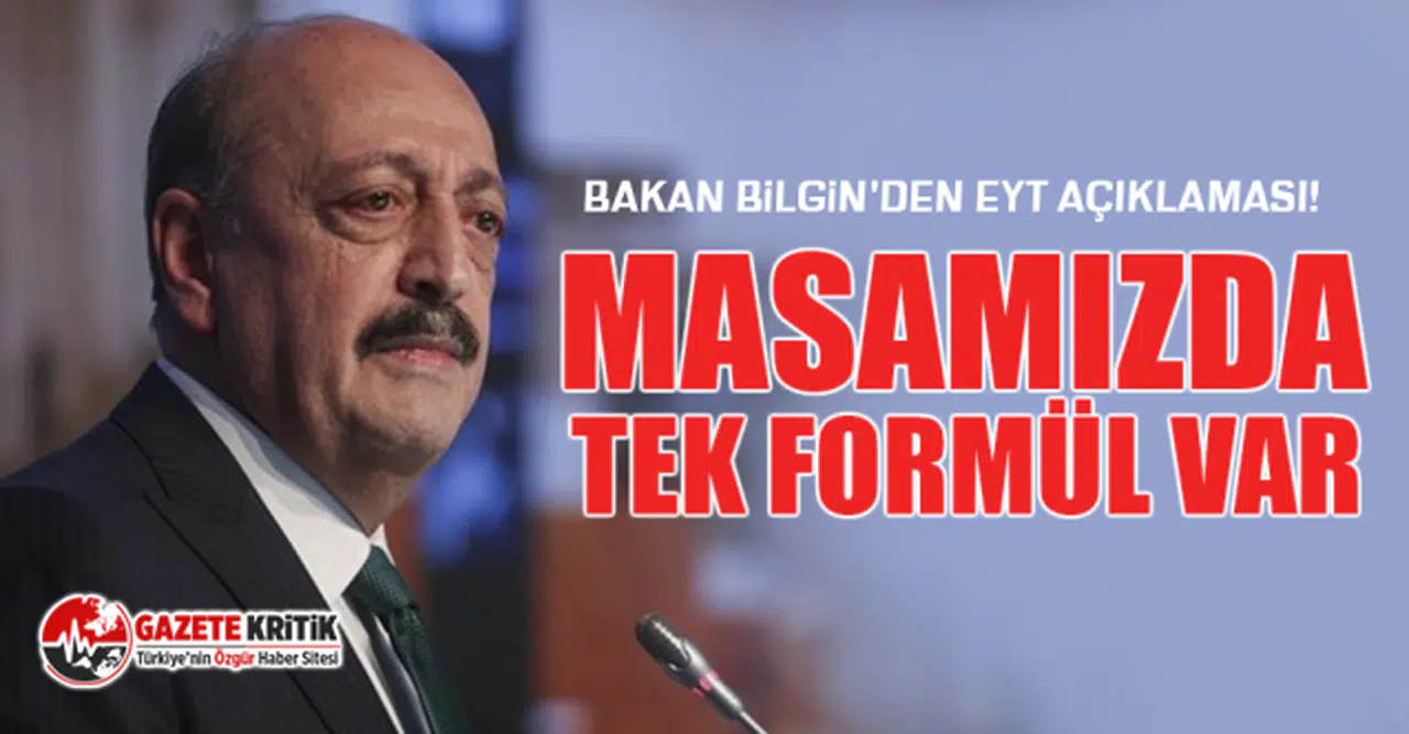 Bakan Vedat Bilgin'den EYT açıklaması!