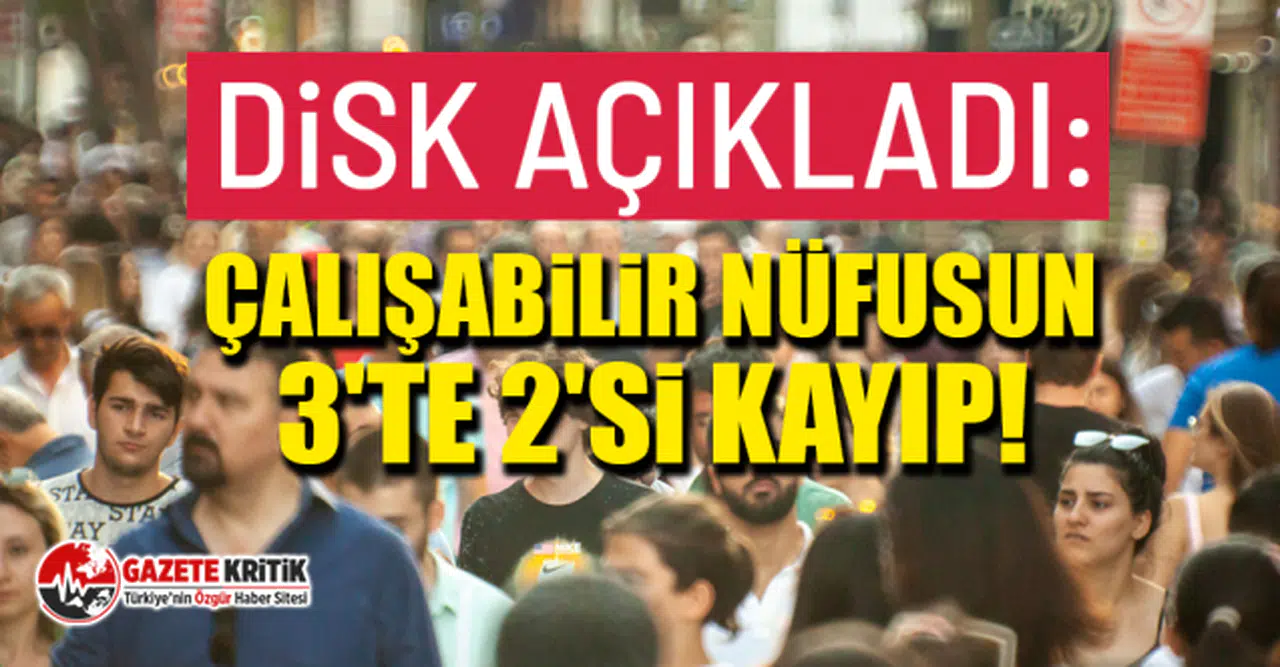 Disk açıkladı: Çalışabilir nüfusun 3'te 2'si kayıp!