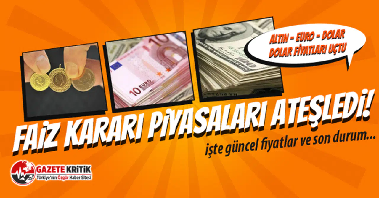 Faiz kararı piyasaları ateşledi! Dolar, euro ve altın fırladı