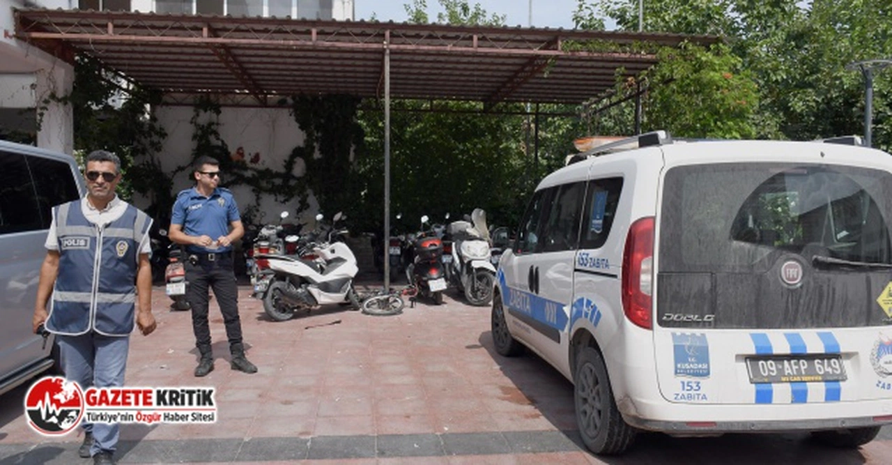 Kuşadası Belediyesi’nin Zabıta Aracına Vandallardan Çirkin Saldırı