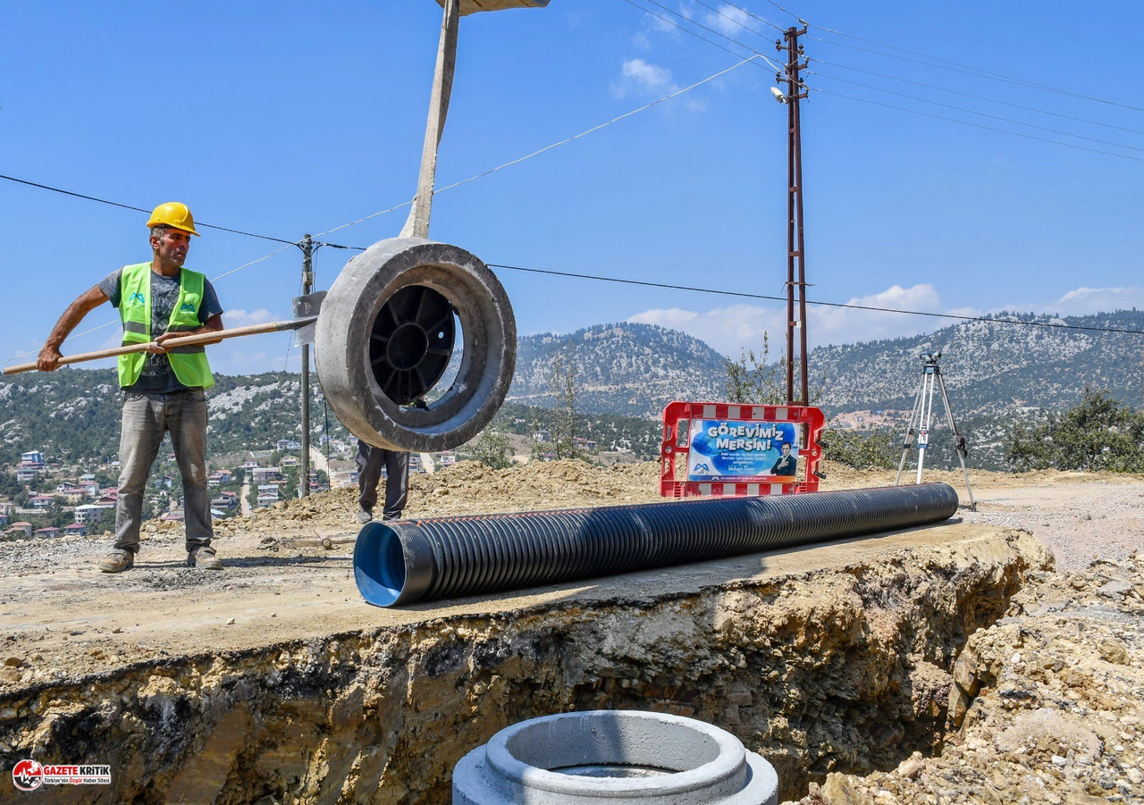 MESKİ Gözne mahallesi 1. Etap kanalizasyon hattı çalışmalarına devam ediyor