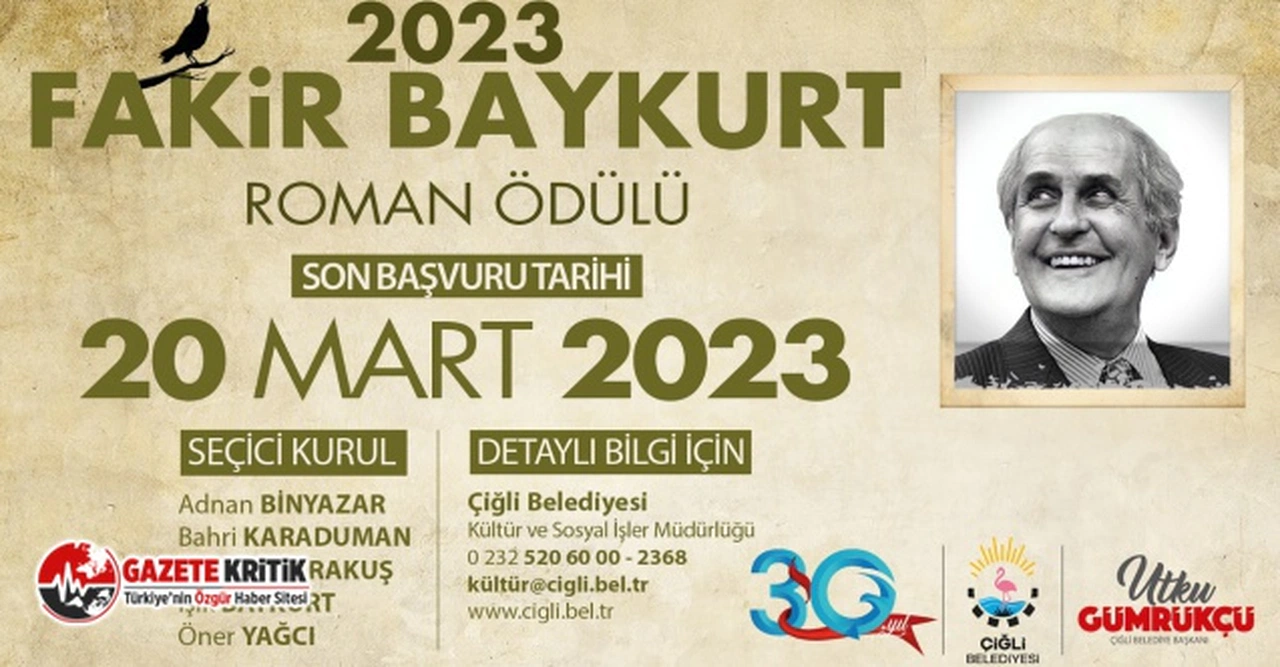 2023 Fakir Baykurt Roman Ödülü için geri sayım başladı