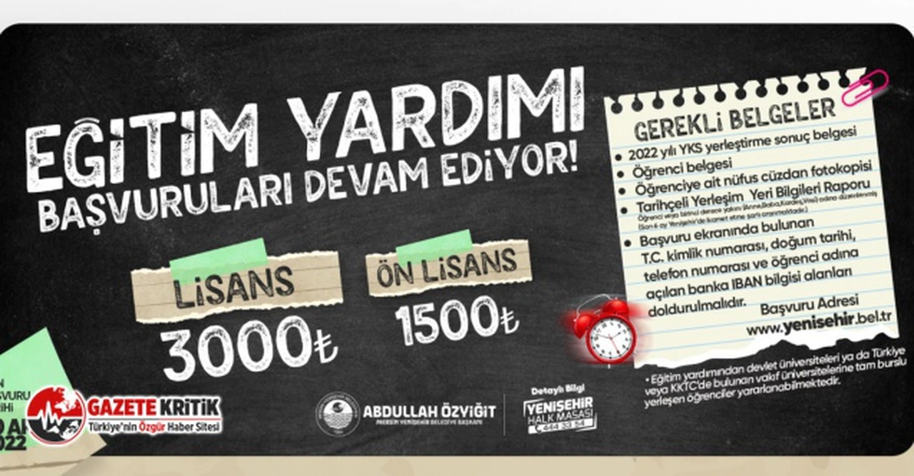 Sosyal Belediyecilik:Yenişehir Belediyesi'nden üniversite öğrencilerine nakit eğitim desteği