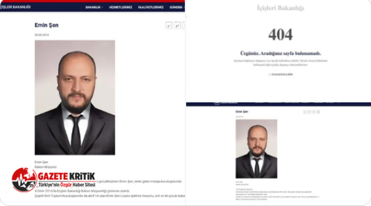 İçişleri Bakanlığı'ndan Emin Şen açıklaması:Geçmişteki bilgi güncellenmiştir