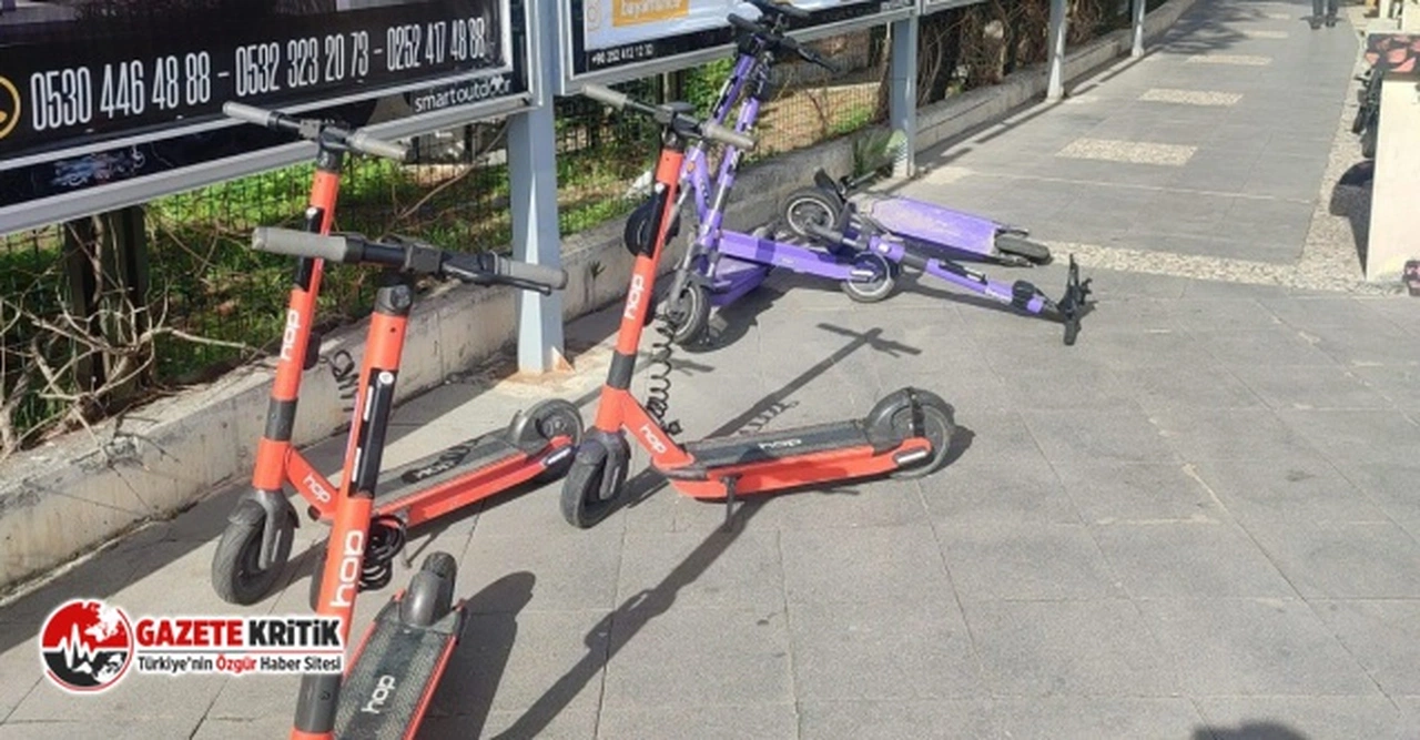 MARMARİS BELEDİYESİ KALDIRIMLARA PARK EDİLEN SCOOTER'LARI TOPLADI