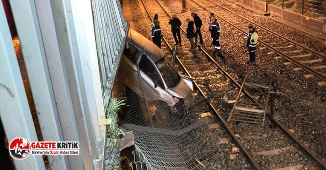 Bakırköy'de otomobil metro hattına uçtu: 2 yaralı