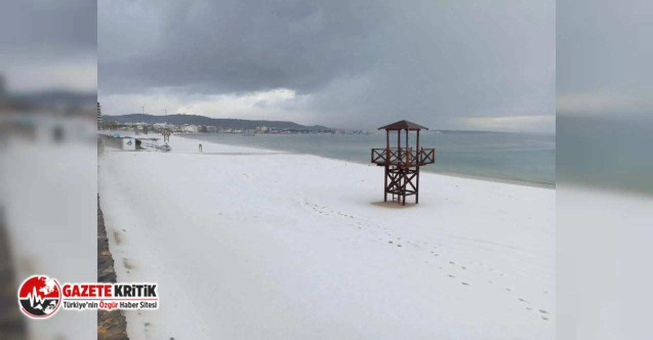 İzmir'de dolu yağdı, bembeyaz oldu