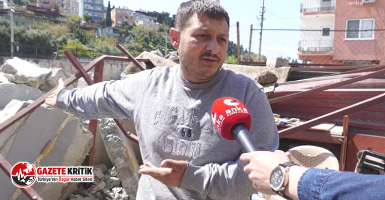 Kontrollü yıkılan ev, eşyalarını sakladıkları yere çöktü...